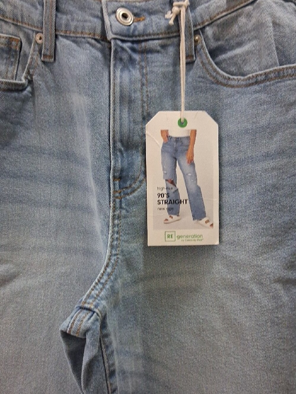 Women’s Light Blue Straight Jeans - Classic High-Rise Fit Size 9 - Picture 2 of 6